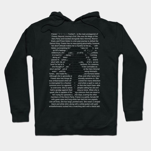 Frieren the Slayer Sousou no Frieren Anime Black and White Aesthetic Typography Art SNF-181 Hoodie by Animangapoi